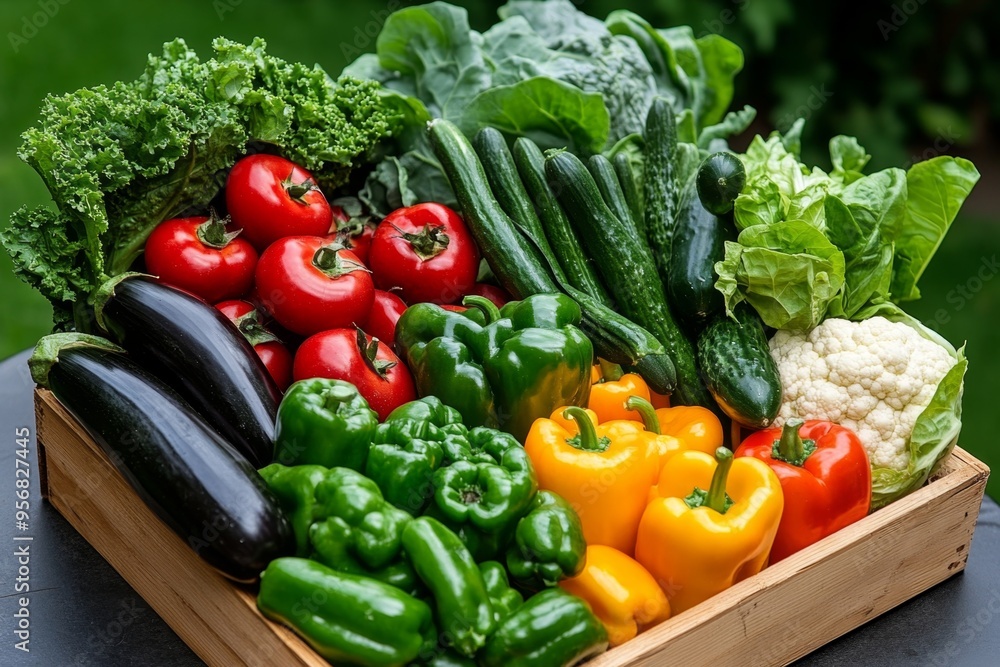 Garden vegetables, freshly picked, farm-to-table bring the taste of homegrown goodness Garden vegetables, freshly picked, farm-to-table bring the taste of homegrown goodness