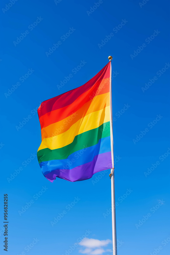 Rainbow Pride Flag Fluttering in the Wind Rainbow Pride Flag Fluttering in the Wind