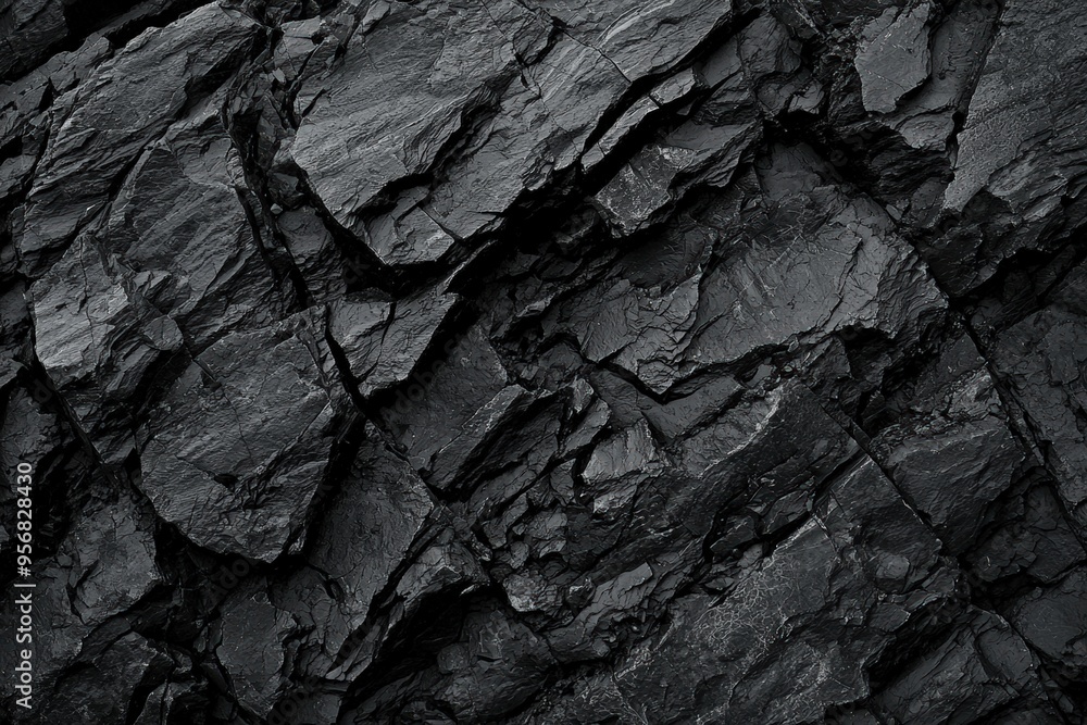 Dark, rough rock face Dark, rough rock face