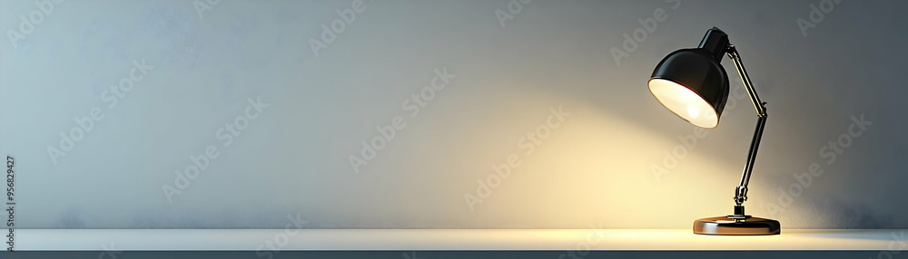 Desk lamp and Illuminate text isolated on white background concept as Camera movement Zoom into the desk lamp and text. Scene Isolated white background with sleek and modern design elements. Detail Hi Desk lamp and Illuminate text isolated on white background concept as Camera movement Zoom into the desk lamp and text. Scene Isolated white background with sleek and modern design elements. Detail Hi