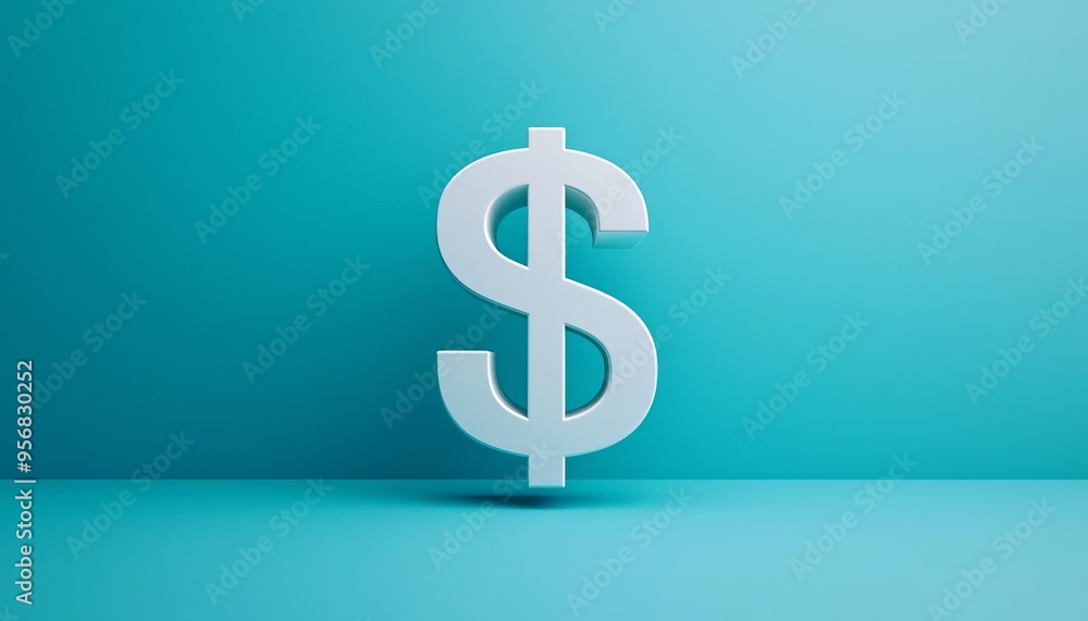 A minimalistic illustration of a 3D dollar symbol on a vibrant blue background, representing finance and investment concepts. A minimalistic illustration of a 3D dollar symbol on a vibrant blue background, representing finance and investment concepts.
