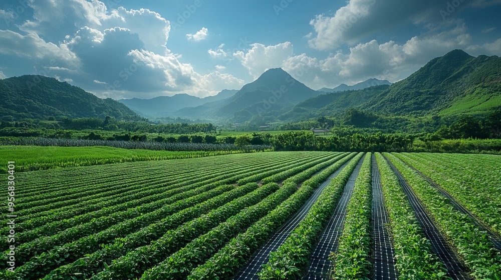 Realistic Solar Power Plant in Shenzhen Fields, AI generated illustration Realistic Solar Power Plant in Shenzhen Fields, AI generated illustration