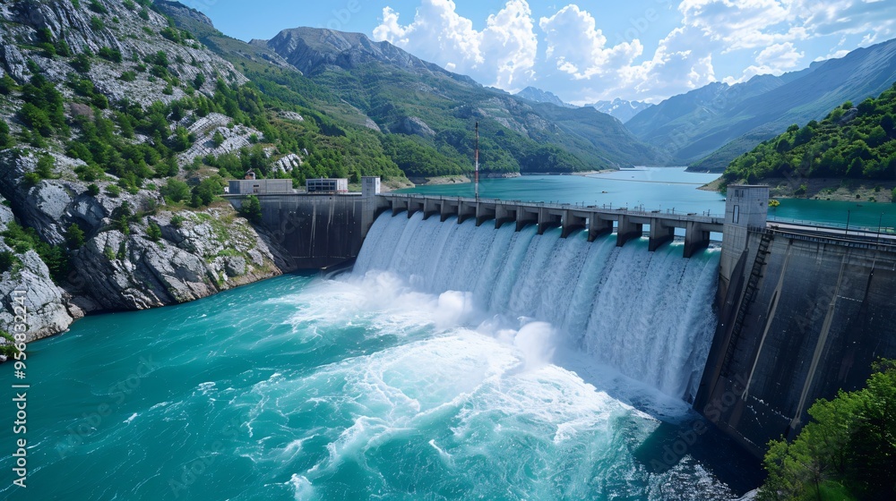 hydroelectric power plant in mountain autumns hydroelectric power plant in mountain autumns