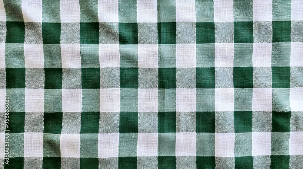 Green and White Checkered Fabric Texture Green and White Checkered Fabric Texture