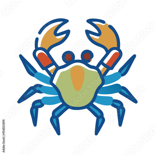 Vibrant Snow Crab with Colorful Shell Strutting Confidently on Ocean Floor