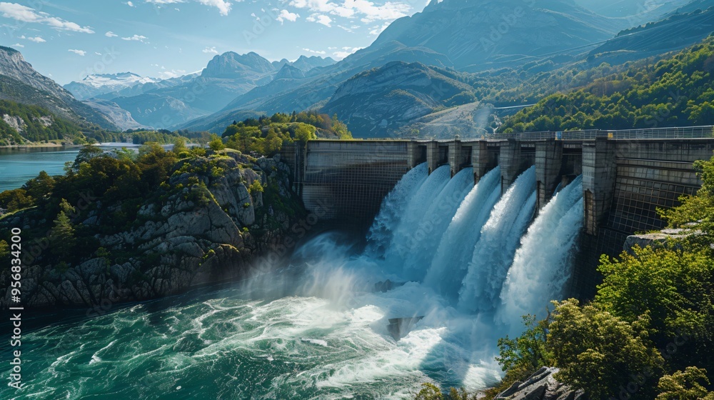 hydroelectric dam in a mountain autumns hydroelectric dam in a mountain autumns