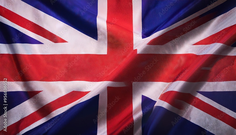 British Flag with Detailed Fabric Texture British Flag with Detailed Fabric Texture