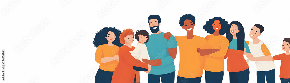 Family Embrace with Support Text concept as A sleek isolated vector of diverse family members embracing each other with the word Support in a bold strong font. This image emphasizes the importance of Family Embrace with Support Text concept as A sleek isolated vector of diverse family members embracing each other with the word Support in a bold strong font. This image emphasizes the importance of