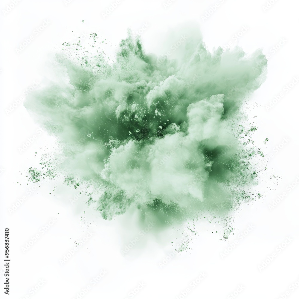 A transparent png with green dust bursts of effect isolated. A transparent png with green dust bursts of effect isolated.