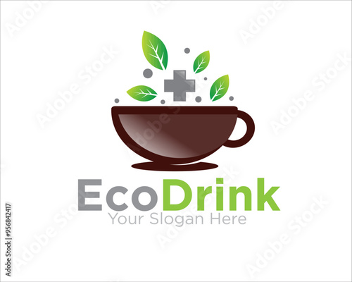 eco drink health logo for natural medicine