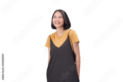 Asian Woman Wearing Casual Dress