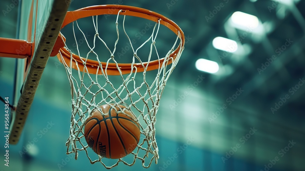 Fototapeta premium Basketball on basket