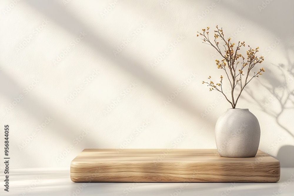 Luxurious Wooden Table Podium Displaying Fine Wood Grain Illuminated by Golden Hour Sunlight, AI generated illustration Luxurious Wooden Table Podium Displaying Fine Wood Grain Illuminated by Golden Hour Sunlight, AI generated illustration
