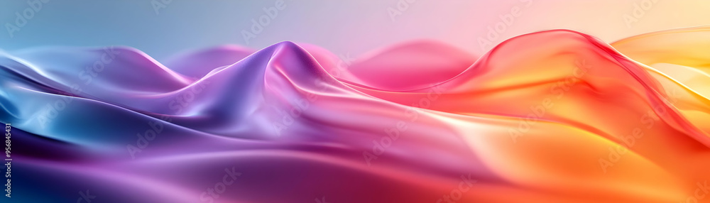 Obraz premium Glossy Abstract Family Harmony Background concept as A sleek glossy background with abstract waves and flowing lines representing the harmony and balance within diverse families. The vibrant design is