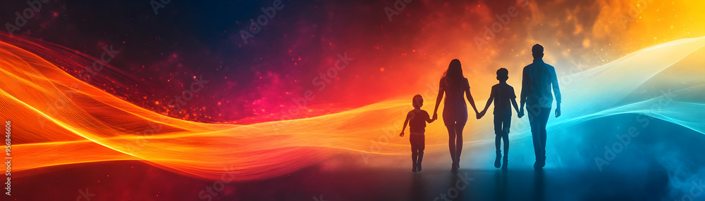 Glossy Abstract Family Support Network concept as A dynamic glossy abstract digital art depicting a family support network with flowing lines and vibrant colors representing the strength and diversity Glossy Abstract Family Support Network concept as A dynamic glossy abstract digital art depicting a family support network with flowing lines and vibrant colors representing the strength and diversity