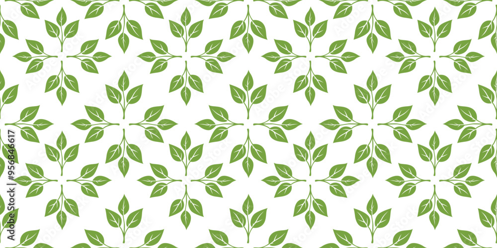 green leaves vector pattern background. Green tea leaf seamless pattern. tea leaves pattern background. seamless patterns with green leaves of tea. green leaves vector pattern background. Green tea leaf seamless pattern. tea leaves pattern background. seamless patterns with green leaves of tea.
