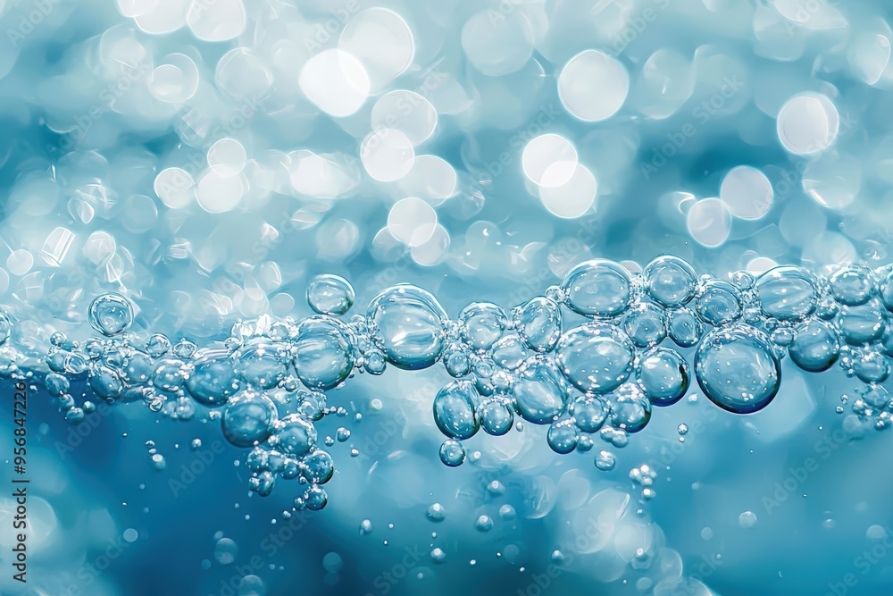 Water bubbles on blue background Water bubbles on blue background