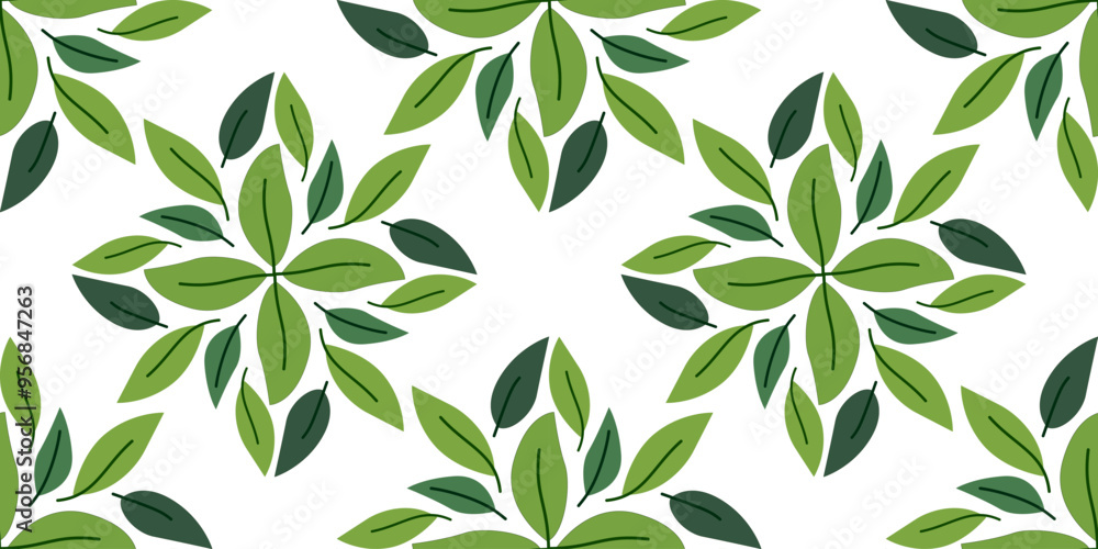 green leaves vector pattern background. Green tea leaf seamless pattern. tea leaves pattern background. seamless patterns with green leaves of tea. green leaves vector pattern background. Green tea leaf seamless pattern. tea leaves pattern background. seamless patterns with green leaves of tea.
