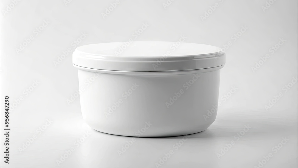A sleek white plastic container with a rounded shape and secure lid, set against a clean and minimalist white background, evoking a sense of purity and simplicity. A sleek white plastic container with a rounded shape and secure lid, set against a clean and minimalist white background, evoking a sense of purity and simplicity.