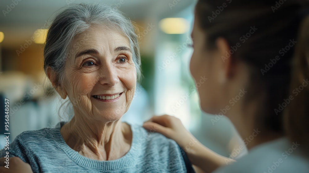 A physiotherapist works closely with an elderly patient during a rehabilitation session, showing perseverance and support in the recovery process A physiotherapist works closely with an elderly patient during a rehabilitation session, showing perseverance and support in the recovery process