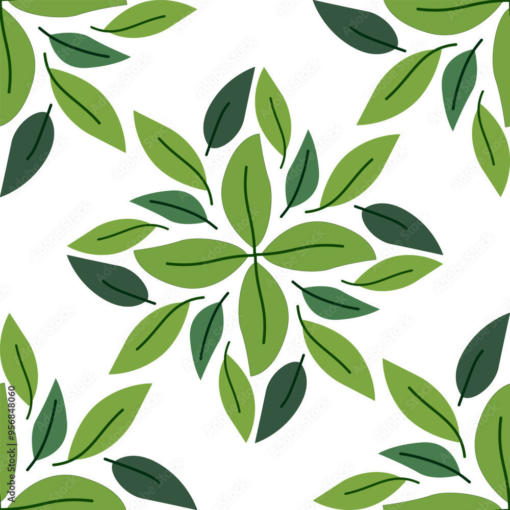 green leaves vector pattern background. Green tea leaf seamless pattern. tea leaves pattern background. seamless patterns with green leaves of tea. green leaves vector pattern background. Green tea leaf seamless pattern. tea leaves pattern background. seamless patterns with green leaves of tea.