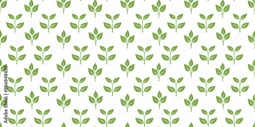 green leaves vector pattern background. Green tea leaf seamless pattern. tea leaves pattern background. seamless patterns with green leaves of tea. green leaves vector pattern background. Green tea leaf seamless pattern. tea leaves pattern background. seamless patterns with green leaves of tea.