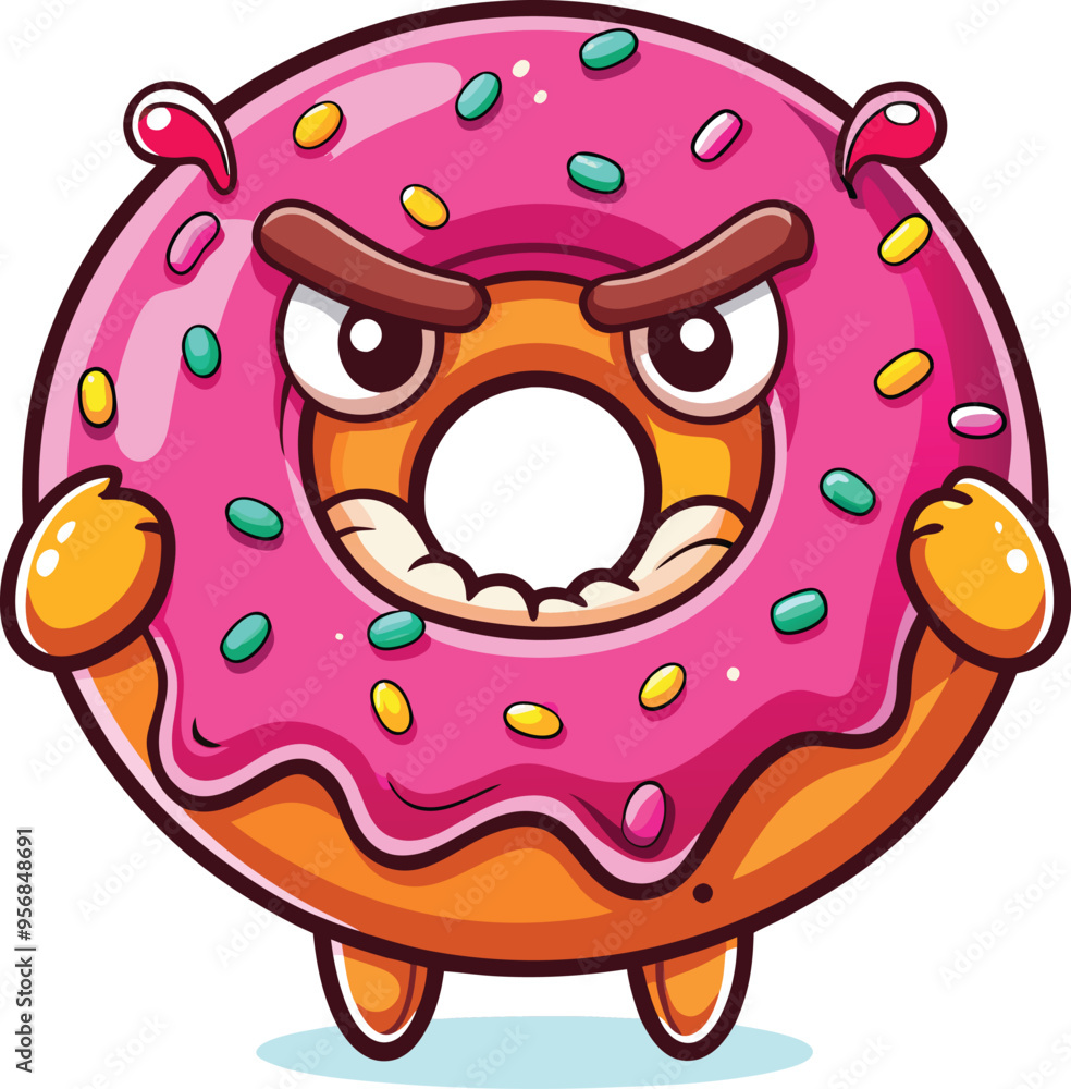 Cute Cartoon Donut | and pink glasses isolated with a Sunglass & Christmas hat and siting on Easter egg etc. Cute Cartoon Donut | and pink glasses isolated with a Sunglass & Christmas hat and siting on Easter egg etc.