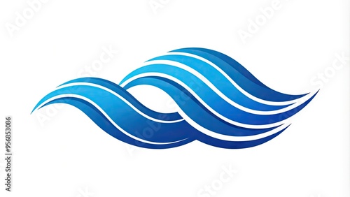 A stylized, modern wave motif forms the foundation of a sleek, abstract logo, conveying movement, energy, and fluidity in a bold, bright blue color scheme.