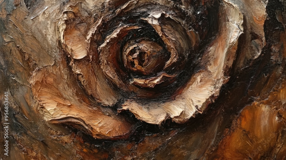 Close up oil painting of the trunk of a Rosa rubiginosa plant showcasing its intricate details and textures Close up oil painting of the trunk of a Rosa rubiginosa plant showcasing its intricate details and textures