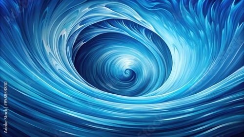 A stylized illustration of a swirling blue vortex symbolizing a powerful rip current, conveying danger and warning in a simple yet striking graphic design.