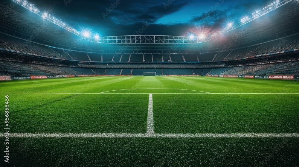 Obraz premium Soccer Stadium at Night