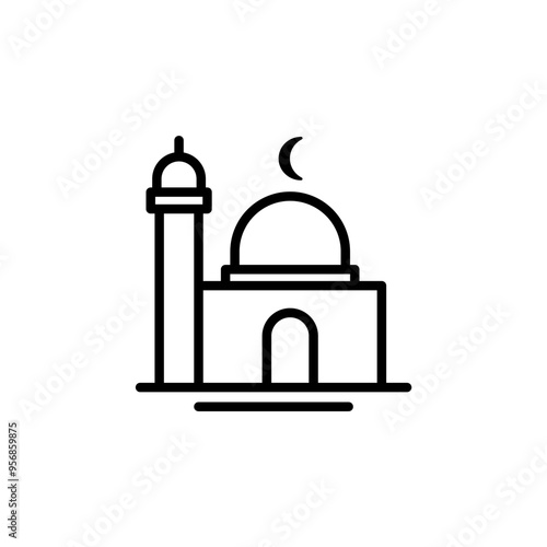 Icon Building mosque muslim symbols editable file