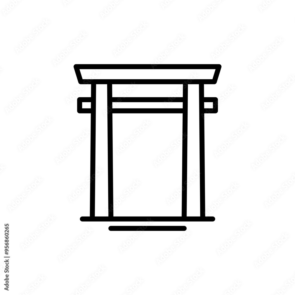 Icon Building japan big gate symbols editable file Icon Building japan big gate symbols editable file