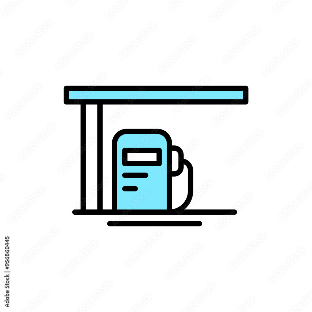 Icon Building gas station fuel symbols editable file Icon Building gas station fuel symbols editable file