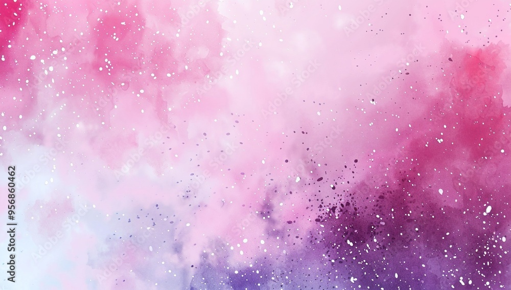 Pink and Purple Watercolor Nebula with Starry Effects Pink and Purple Watercolor Nebula with Starry Effects