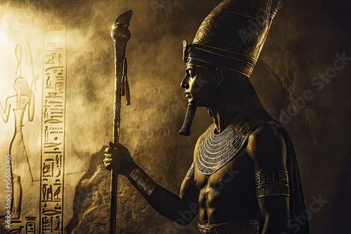 Ptah, the Creator God: A Majestic Depiction of Ancient Egyptian Power photo