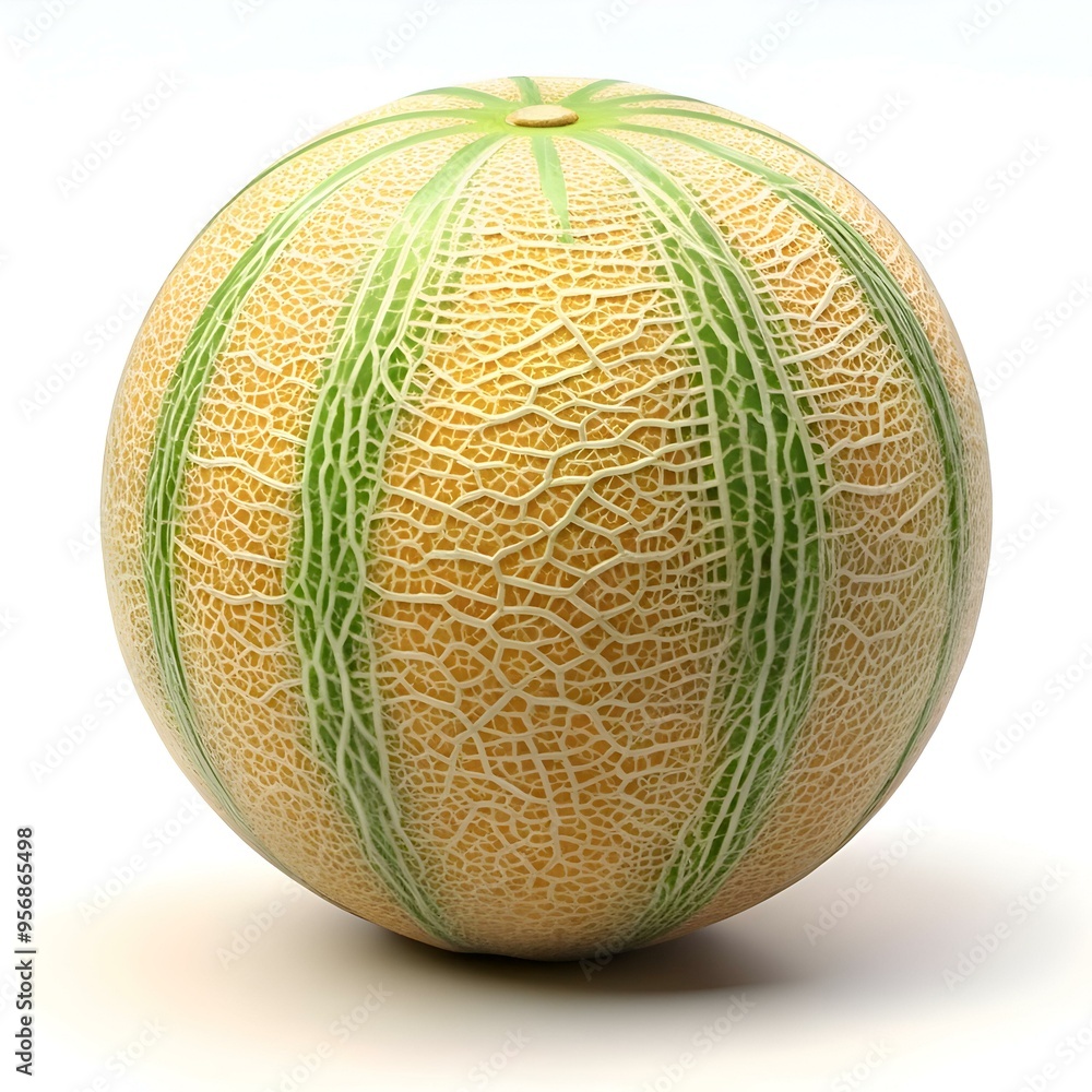 A realistic 3D illustration of a whole cantaloupe melon. perfect for your summery designs! The detailed texture and vibrant colors make this image ideal for websites. packaging. and social media. A realistic 3D illustration of a whole cantaloupe melon. perfect for your summery designs! The detailed texture and vibrant colors make this image ideal for websites. packaging. and social media.