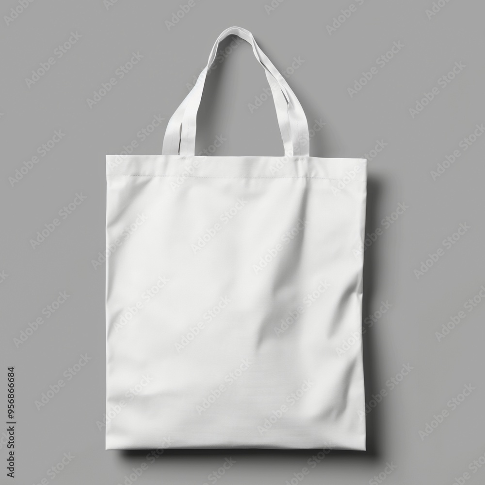 Mockup of a white canvas tote bag isolated on a white background Mockup of a white canvas tote bag isolated on a white background