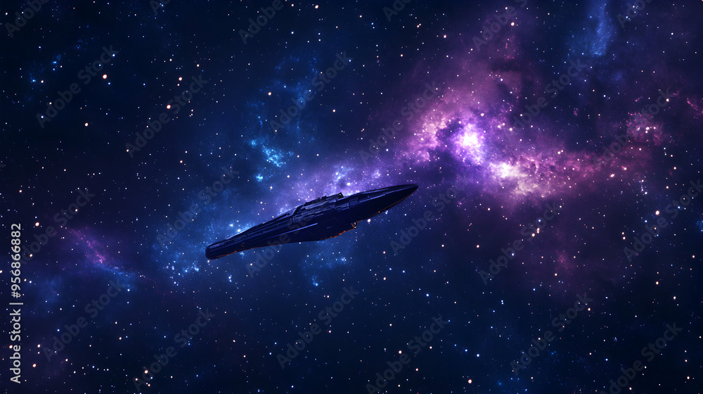 A minimal shot of a single spacecraft against the backdrop of a distant galaxy.
A minimal shot of a single spacecraft against the backdrop of a distant galaxy.