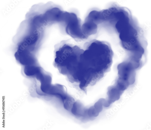 Color smoke hearts