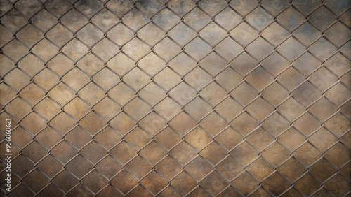 Metal mesh fence texture on abstract background, industrial design