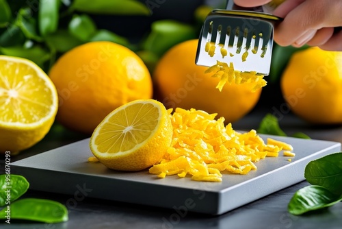 Citrus zest, tangy and bright, adds a fresh twist to both sweet and savory dishes photo