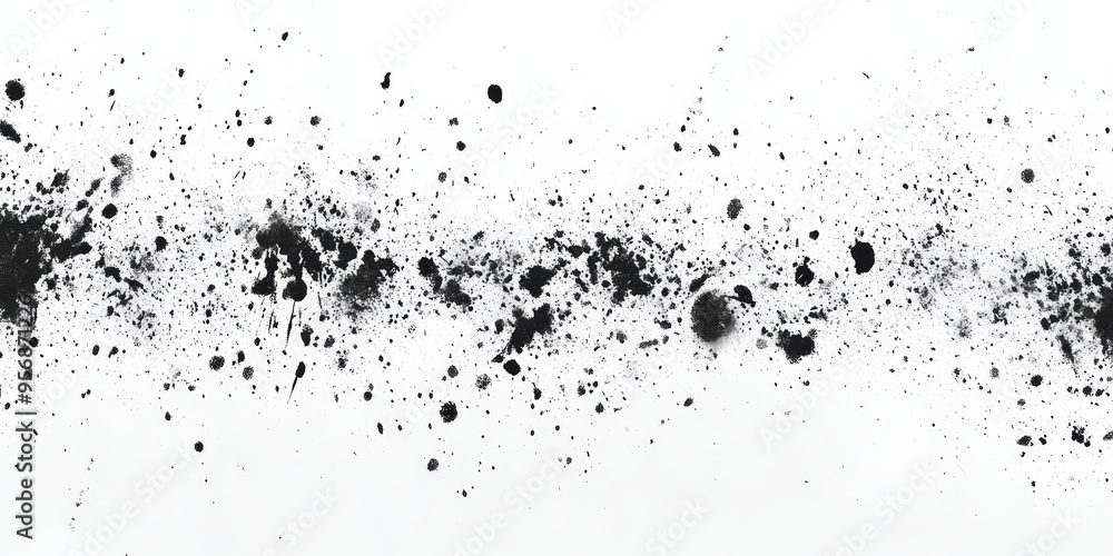 Obraz premium Black and gray spots create a grunge style pattern on a clean white background