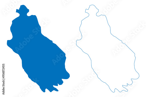Lake Gummare (Africa, Federal Democratic Republic of Ethiopia) map vector illustration, scribble sketch map