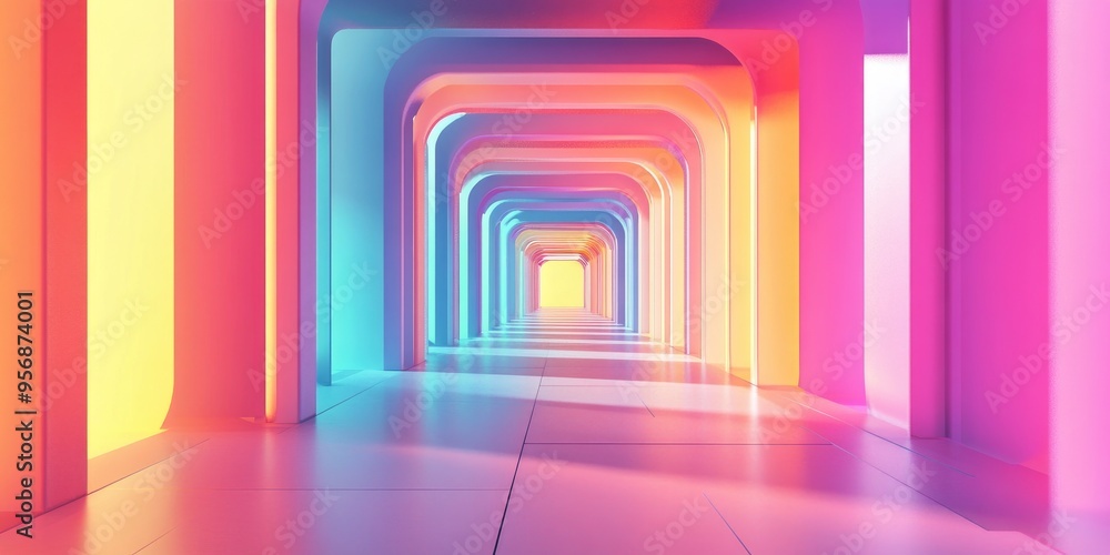 Vibrant abstract corridor in 3D 3D illustration Vibrant abstract corridor in 3D 3D illustration