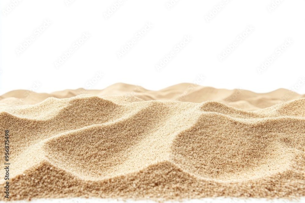 beach sand in front with an isolated white background beach sand in front with an isolated white background