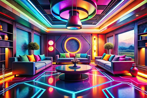 bold and futuristic color scheme photo