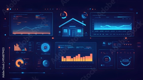 A digital dashboard showing a home loan refinance calculator, with highlighted sections for title insurance, legal fees, and total savings