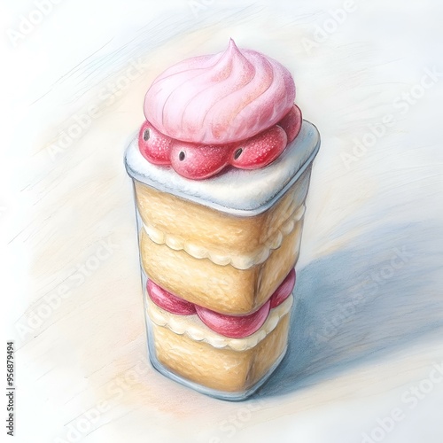 A whimsical 3D illustration of a delicious iced vovo. perfect for adding a touch of sweetness to your designs. photo