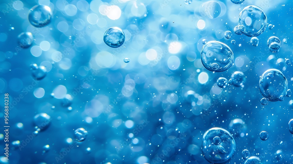 Abstract Blue Bubbles and Bokeh Background Abstract Blue Bubbles and Bokeh Background